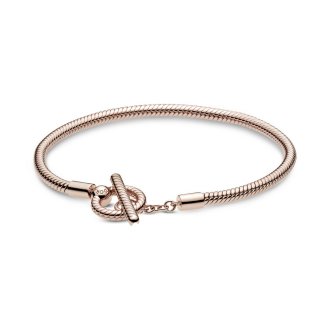 سوار Snake Chain بلون وردي على شكل حرف T - وزن - 14.1 غم