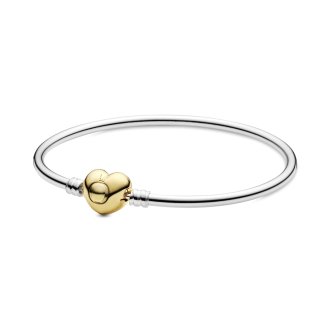 سوار فضي مع مشبك قلب PANDORA Shine - وزن - 9.8 غم ، فضي - 925